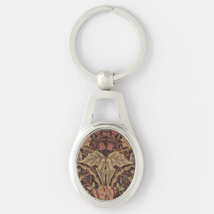 William Morris Honeysuckle Antique Floral Pattern Key Ring