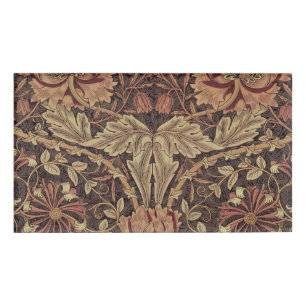 William Morris Honeysuckle Antique Floral Pattern Name Tag