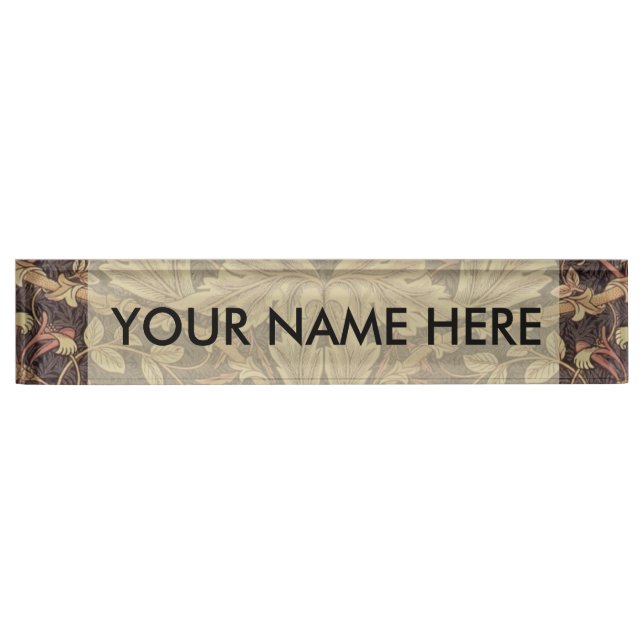 William Morris Honeysuckle Antique Floral Pattern Nameplate (Front)