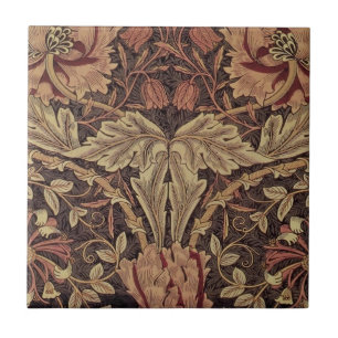 William Morris Honeysuckle Antique Floral Pattern Tile