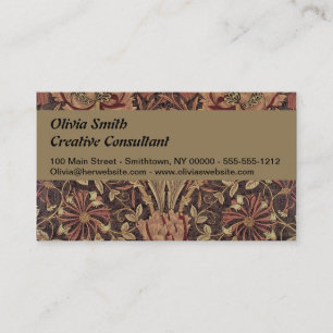 William Morris Honeysuckle Classic English Art Business Card