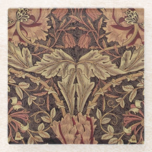 William Morris Honeysuckle Classic English Art Glass Coaster