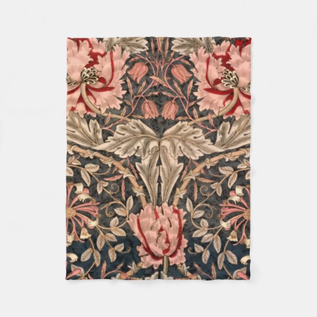 William Morris Honeysuckle Fleece Blanket (Front)