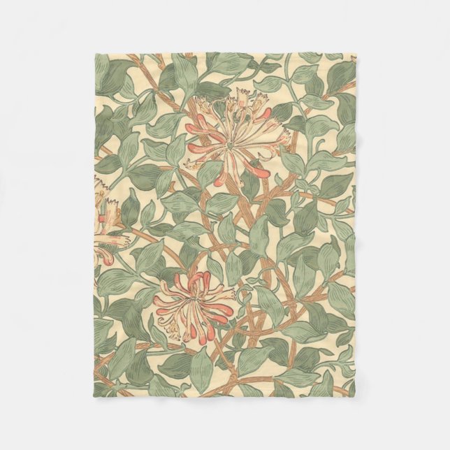 William Morris Honeysuckle Fleece Blanket (Front)
