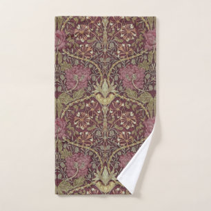 William Morris, Honeysuckle, floral. pattern, art Hand Towel