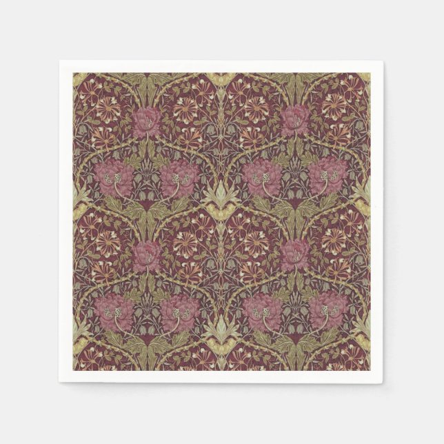 William Morris, Honeysuckle, floral. pattern, art Napkin (Front)