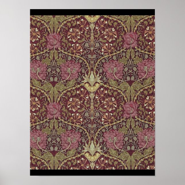 William Morris, Honeysuckle, floral. pattern, art Poster (Front)