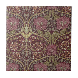 William Morris, Honeysuckle, floral. pattern, art Tile