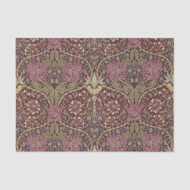 William Morris, Honeysuckle, floral. pattern, art Tissue Paper (Front)