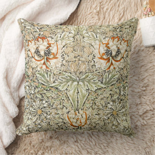 William Morris Honeysuckle Floral Wallpaper Cushion