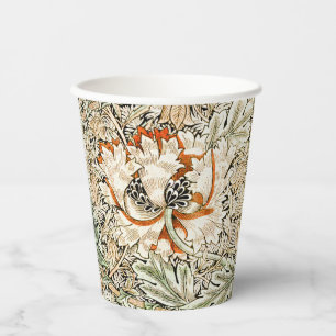 William Morris Honeysuckle Floral Wallpaper Paper Cups