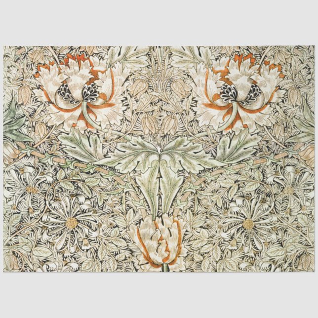 William Morris Honeysuckle Floral Wallpaper Tissue Paper (Front)