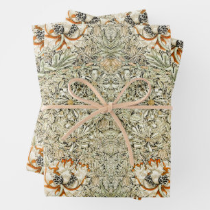 William Morris Honeysuckle Floral Wallpaper Wrapping Paper Sheet