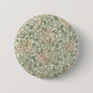 William Morris Honeysuckle Flower Wallpaper 6 Cm Round Badge