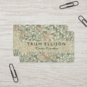 William Morris Honeysuckle Flower Wallpaper Business Card