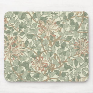 William Morris Honeysuckle Flower Wallpaper Mouse Mat