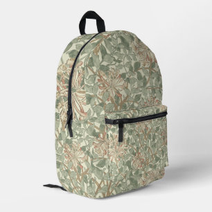 William Morris Honeysuckle Flower Wallpaper Printed Backpack
