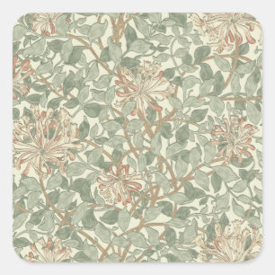 William Morris Honeysuckle Flower Wallpaper Square Sticker