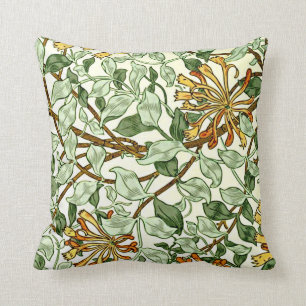 William Morris - Honeysuckle Green and Gold  Cushion