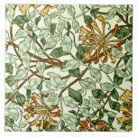 William Morris - Honeysuckle green and gold l Tile<br><div class="desc">Honeysuckle,  green and gold,  vintage floral pattern by William Morris</div>