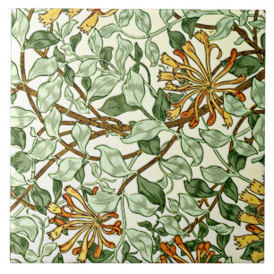 William Morris - Honeysuckle Green and Gold Tile