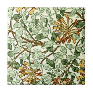 William Morris - Honeysuckle Green and Gold Tile