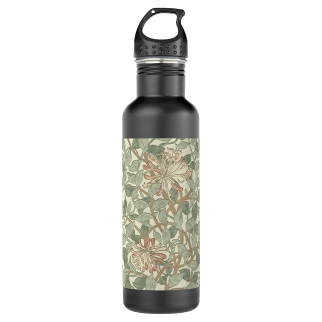 William Morris Honeysuckle Green Floral 710 Ml Water Bottle (Front)