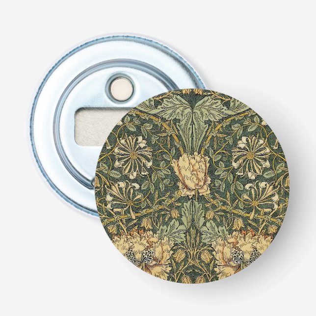William Morris Honeysuckle Green Floral Bottle Opener (Front)