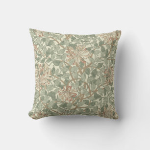 William Morris Honeysuckle Green Floral Cushion
