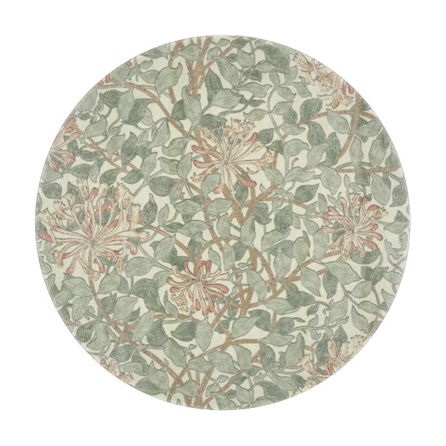 William Morris Honeysuckle Green Floral Cutting Board (Front)