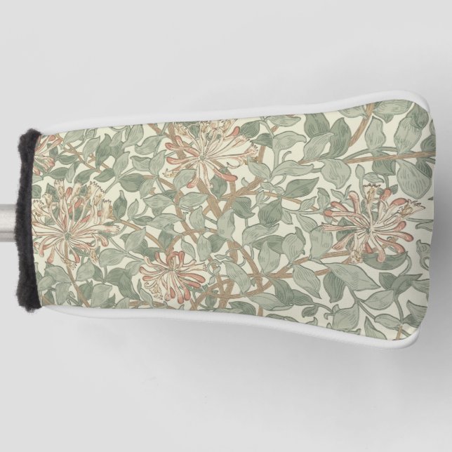 William Morris Honeysuckle Green Floral Golf Head Cover (Front)