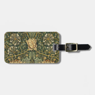 William Morris Honeysuckle Green Floral Luggage Tag