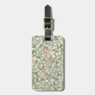 William Morris Honeysuckle Green Floral Luggage Tag