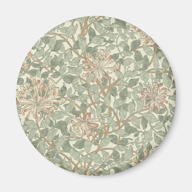 William Morris Honeysuckle Green Floral Magnet (Front)