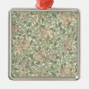 William Morris Honeysuckle Green Floral Metal Tree Decoration
