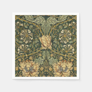 William Morris Honeysuckle Green Floral Napkin