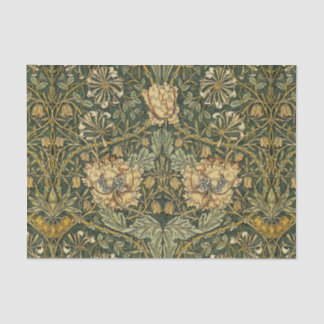 William Morris Honeysuckle Green Floral Tissue Paper