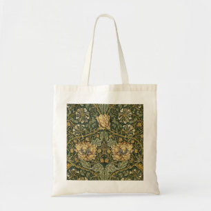 William Morris Honeysuckle Green Floral Tote Bag
