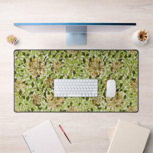 William Morris Honeysuckle Green Flowers Desk Mat