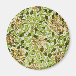 William Morris Honeysuckle Green Flowers Magnet