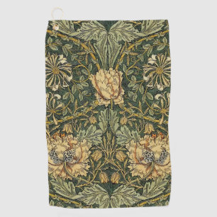 William Morris Honeysuckle Green Yellow  Golf Towel
