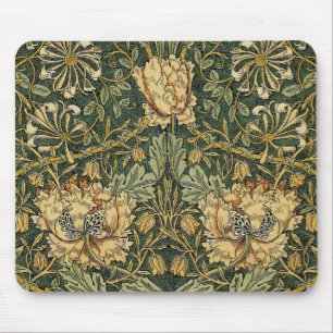 William Morris Honeysuckle Green Yellow Mouse Mat