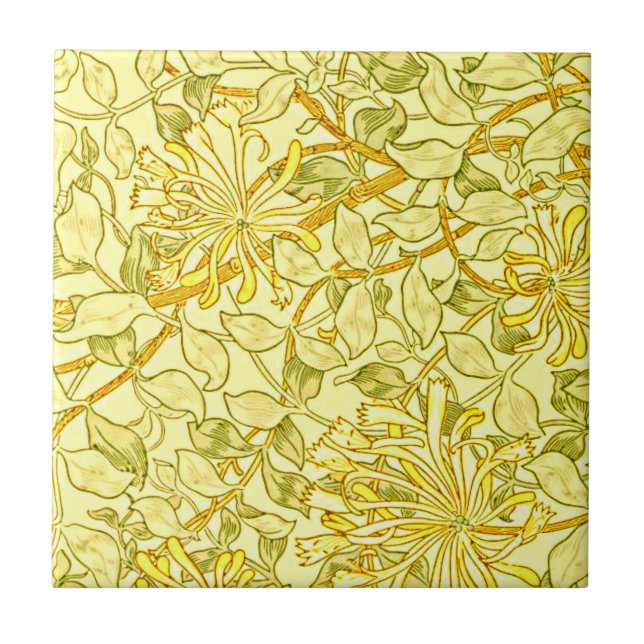 William Morris - Honeysuckle in Yellow  Tile (Front)