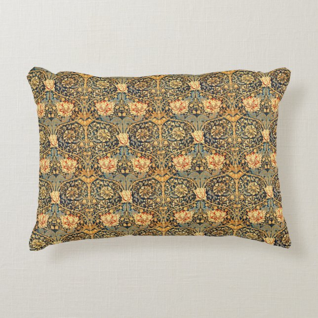 William Morris Honeysuckle Pattern Decorative Cushion (Front)