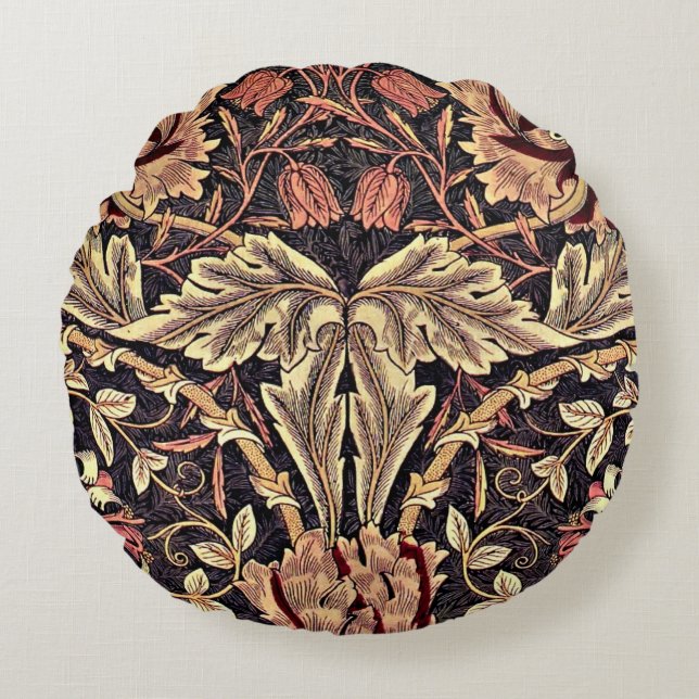 William Morris, Honeysuckle pattern, Round Cushion (Front)