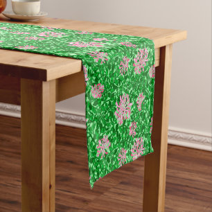 William Morris Honeysuckle, Pink and Green Short Table Runner