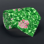 William Morris Honeysuckle, Pink and Green Tie<br><div class="desc">Tie in a William Morris Art Nouveau pattern of honeysuckle flowers against a background of vines and leaves - flowers in shades of ice pink,  with emerald green leaves,  against a pastel green background</div>