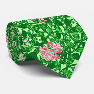 William Morris Honeysuckle, Pink and Green Tie