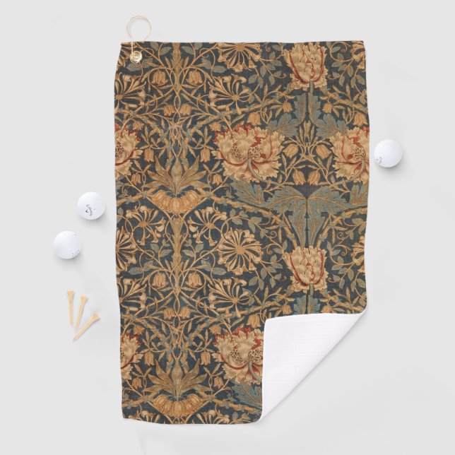 William Morris Honeysuckle Rich Wallpaper Golf Towel (InSitu)