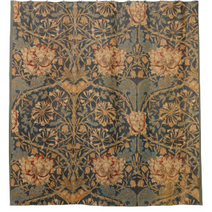 William Morris Honeysuckle Rich Wallpaper Shower Curtain